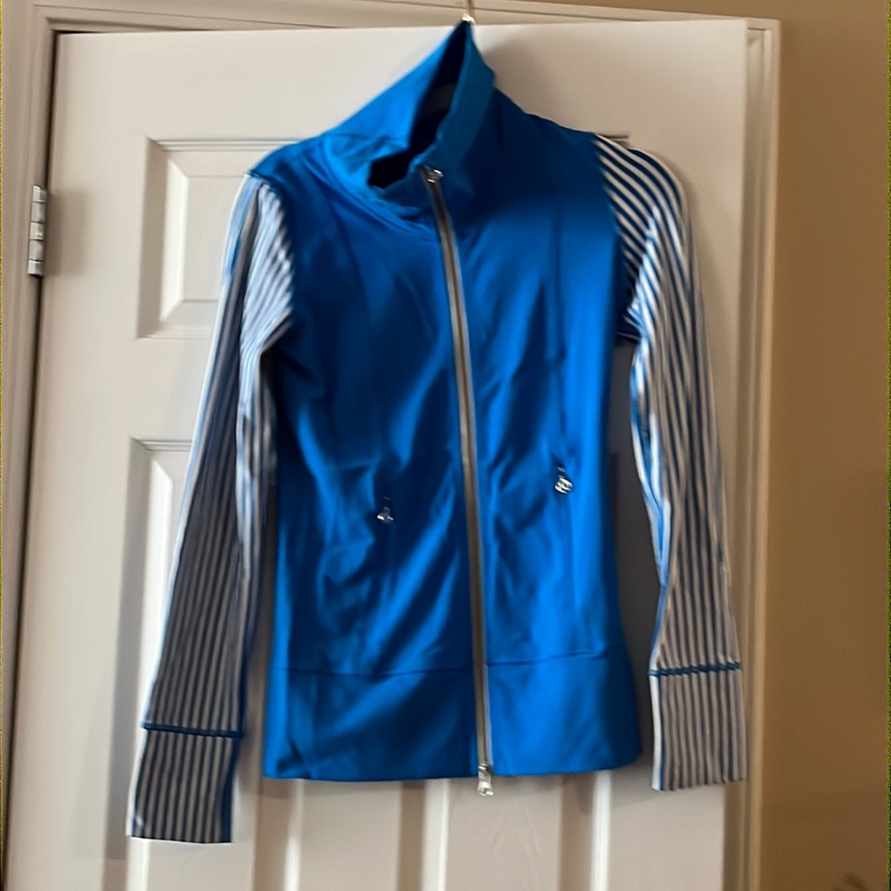 Blue striped Lululemon Zip Jacket Size 2